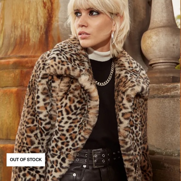 The Kooples Paris leopard Faux Fur Coat jacket - Picture 3 of 11